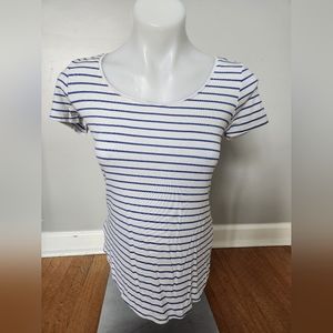 3/$20 WHBM Blue and white striped essential tee size XXS